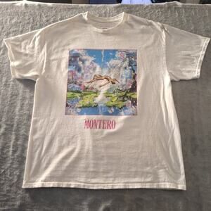 LIL NAS X Montero Vinyl CD Cover Double Sided Track List White T-Shirt XL White